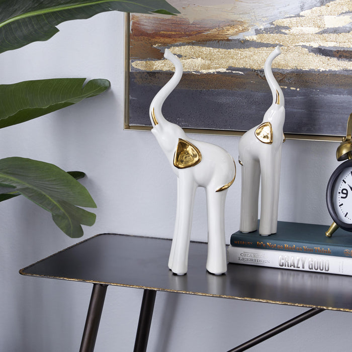 Ceramic 14\" Elephant - Set of 2