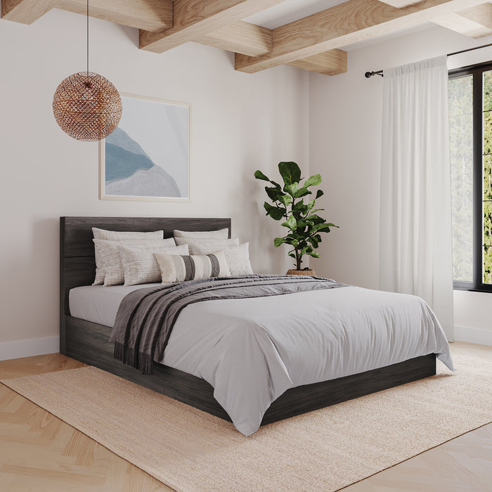 Nordika Queen Panel Headboard - Bark Grey