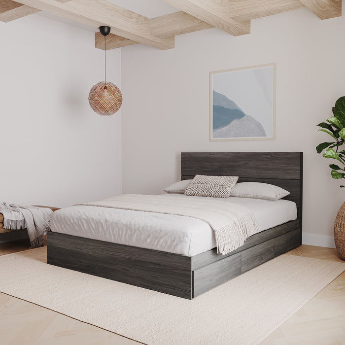Nordika Queen Panel Headboard - Bark Grey