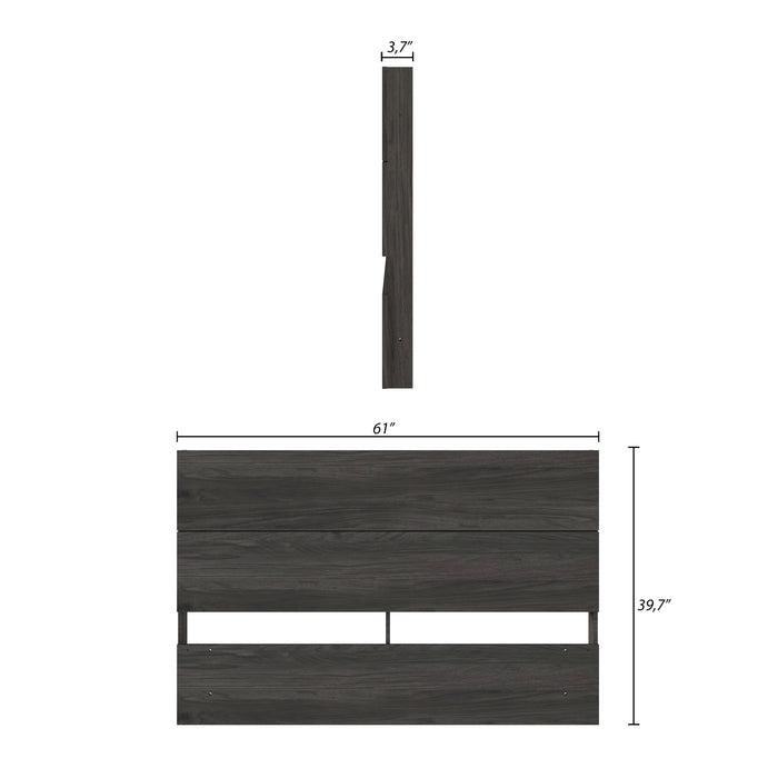 Nordika Queen Panel Headboard - Bark Grey