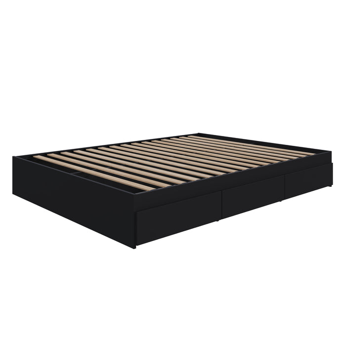 Nordika Twin Storage Platform Bed - Black