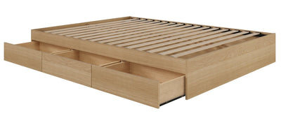 Nordika Queen Storage Platform Bed - Natural Maple | Grand lit plateforme Nordika avec rangement - érable naturel | D08HMGGB