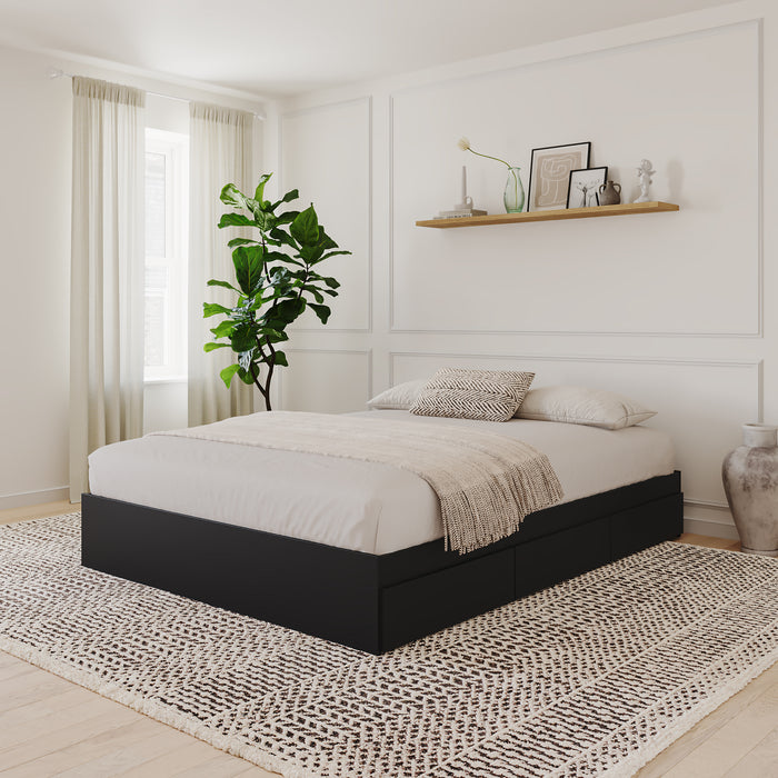 Nordika Queen Storage Platform Bed - Black