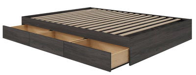 Nordika Queen Platform Bed - Bark Grey | Grand lit plateforme Nordika - gris écorce | D08H8QAJ