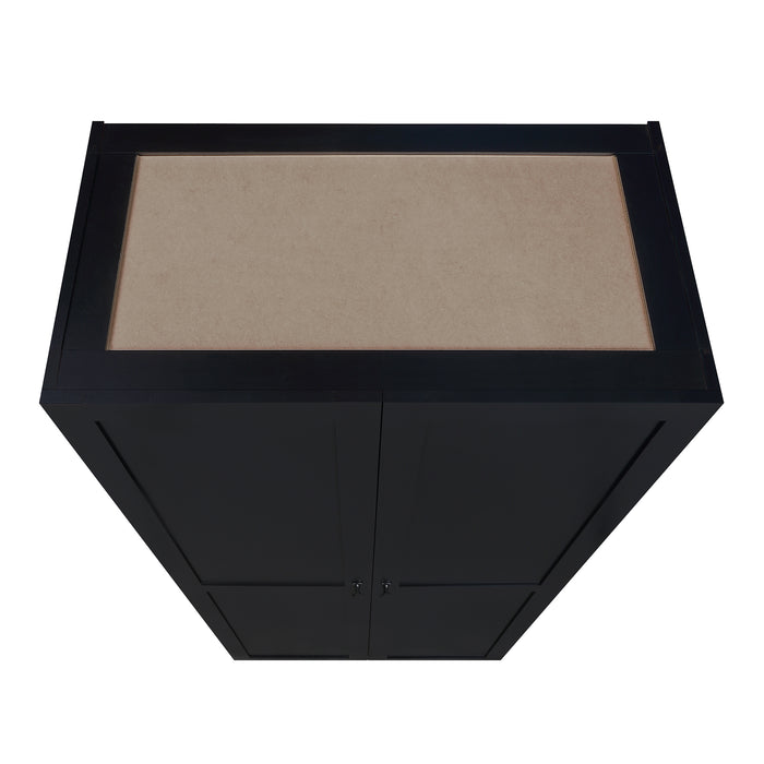 Manhattan Comfort Hopkins Modern Storage Closet - Black