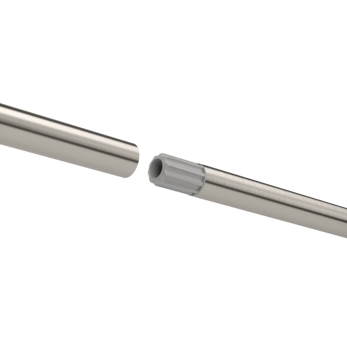 Umbra Zen Nickel Steel Expandable 1\" Curtain Rod - 64\"-128\" 