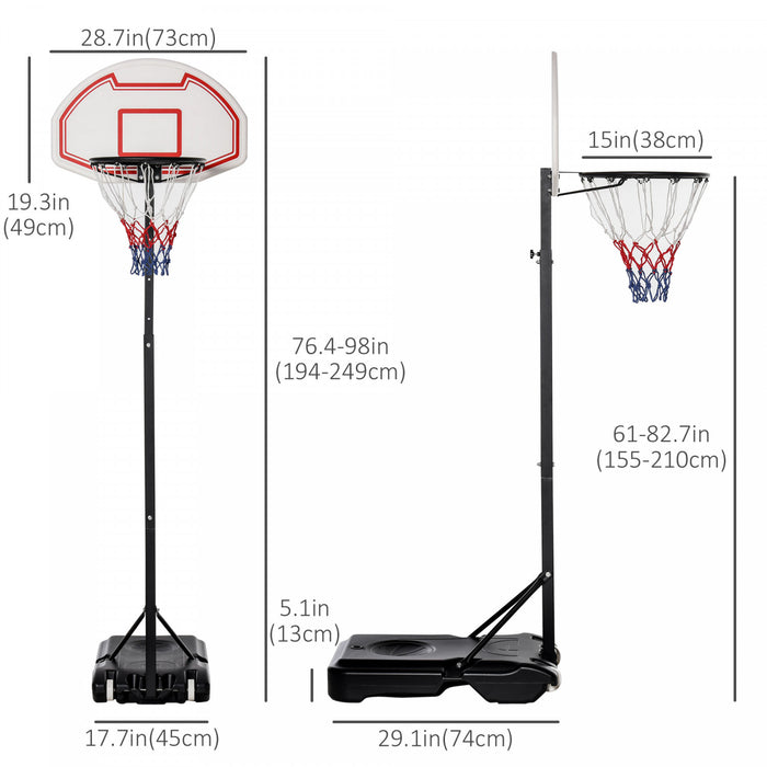 Soozier Adjustable 5.5'-7' Youth Basketball Hoop System