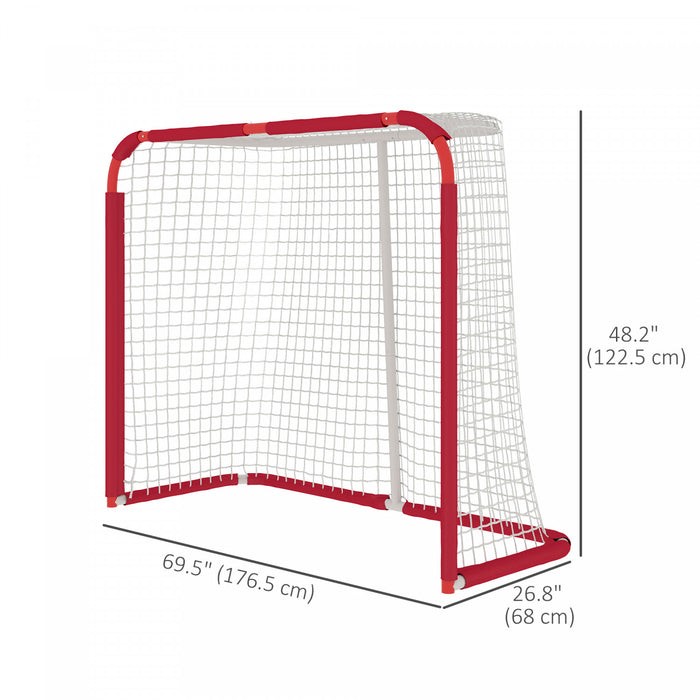 Soozier Portable Hockey Net, Easy Setup Hockey Goal W/steel Frame, Pe Mesh