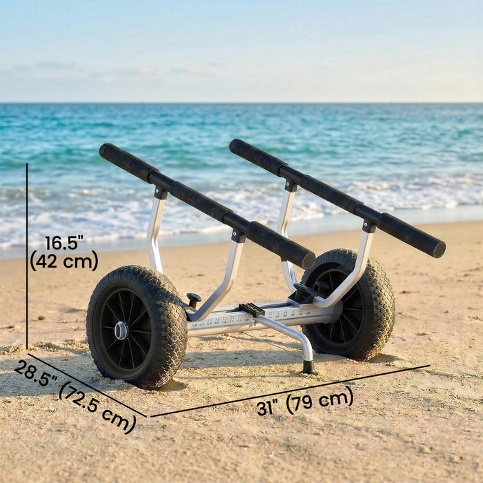 Soozier Kayak Cart with Adjustable Width and Large Wheels, Black