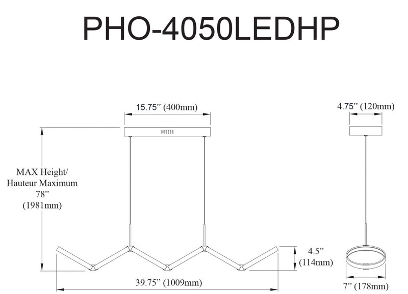 Dainolite Philo LED Horizontal Pendant 50w Aged Brass White Silicone Diffuser Lamp