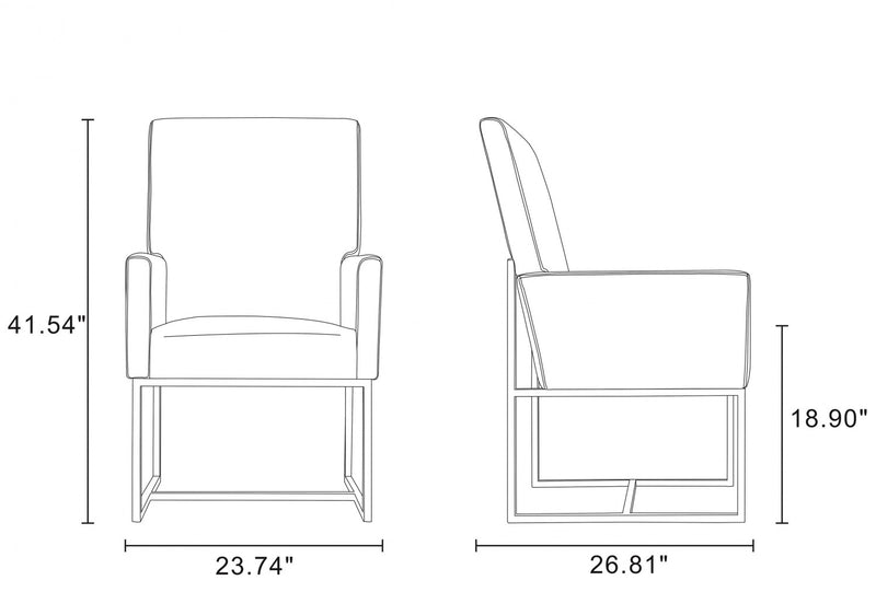 Element Modern 8-Piece Dining Chair Set in Champagne