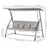 Outsunny 3-seat Outdoor Patio Swing Chair, Converting Flat Bed, Canopy Swing Glider With Adjustable |Outsunny Chaise Pivotante De Patio Convertible De Jardin Pour 3 Personnes Hamac Lit De Salon Exterie