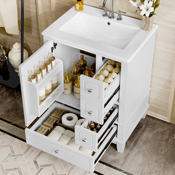 Sophia 24\" Bathroom Vanity with Ceramic Sink, White