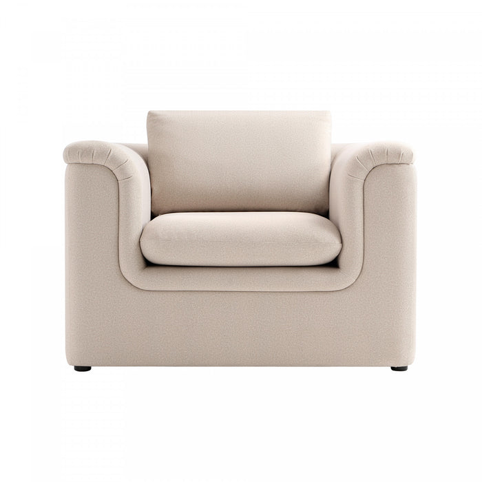 Haven Contemporary Modern Upholstered Accent Chair in Wheat