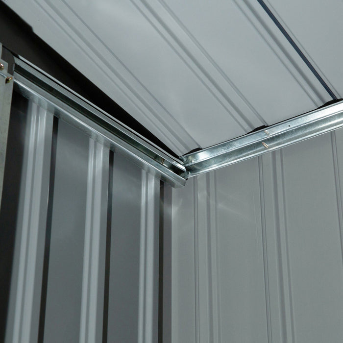 Outsunny 7' X 4' X 6' Garden Storage Shed Outdoor Patio Yard Metal Tool Storage House W/ Steel Floor Foundation And Double Doors Silver