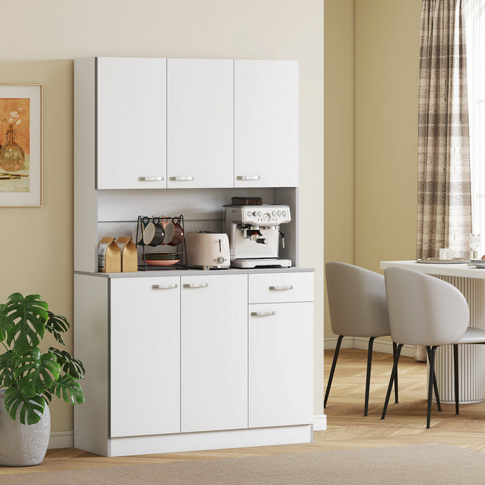 HOMCOM Modern Freestanding Kitchen Buffet with Hutch Pantry Hutch