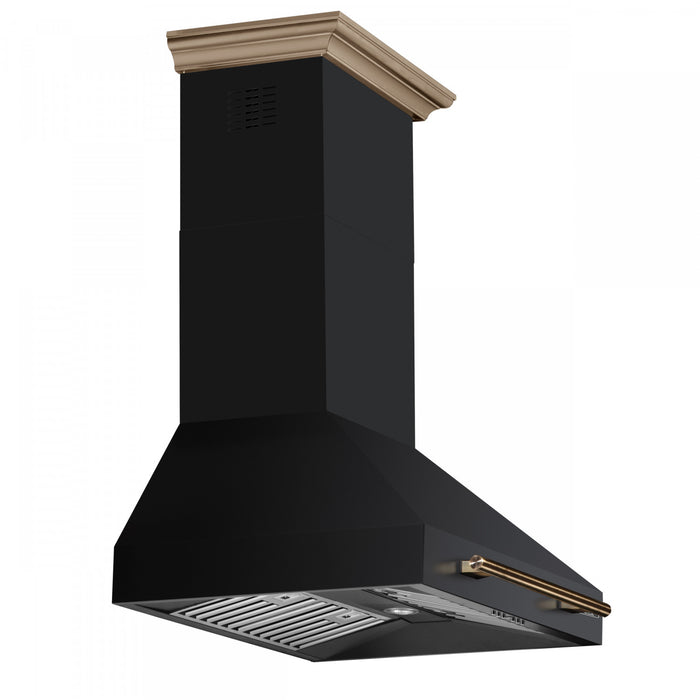 Forno Aria 30 Inch Wall-Mounted Range Hood, Black- FRHWM5095-30BLK