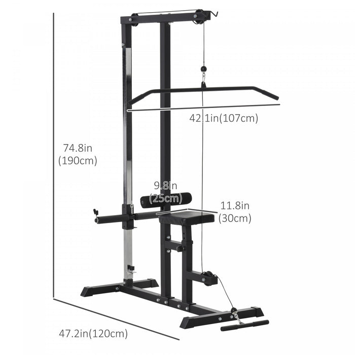 Soozier Exercise Pulldown Weight Machine With 3 Adjustable Cable Positions For Strengthening Many Muscle Groups Home Gym 42.1\" W X 47.2\" D X 74.8\" H