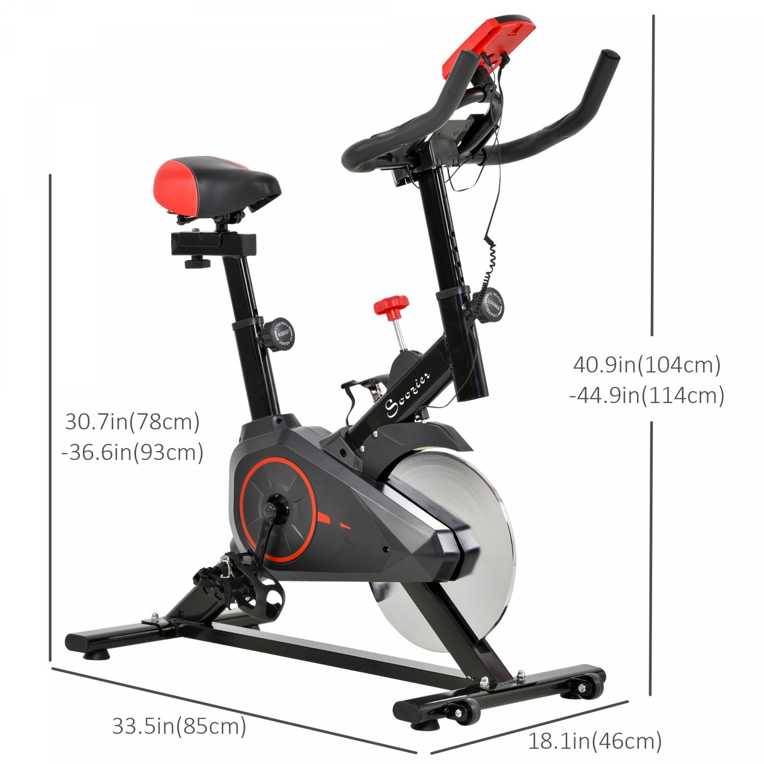 Soozier Upright Exercise Bike Indoor Bicycle Cardio Workout