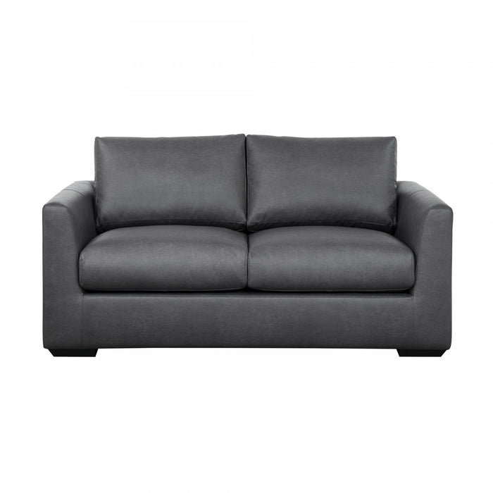 Cleo Contemporary Upholstered Loveseat in Pewter