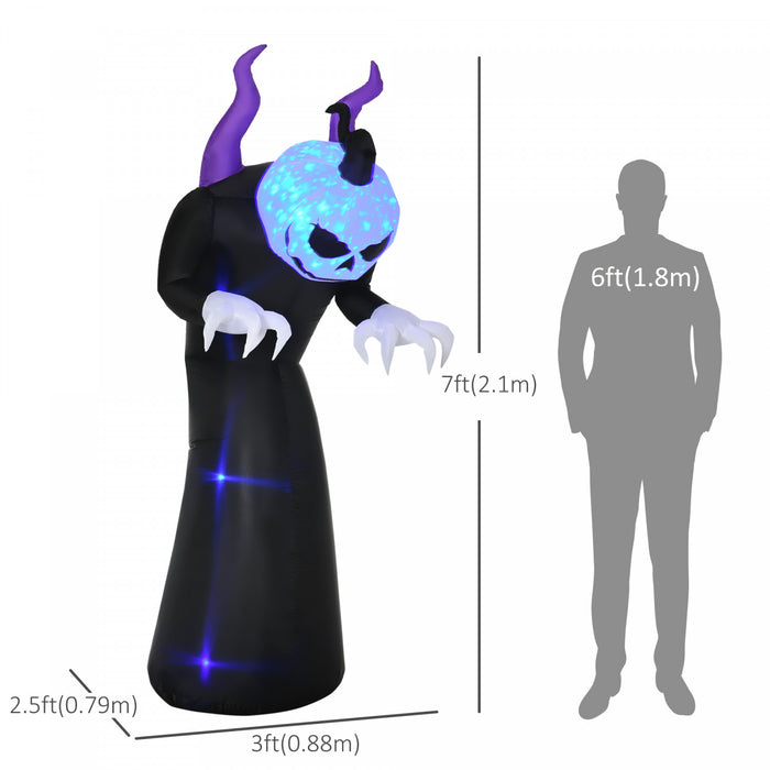 Outsunny 7ft Inflatable Halloween Round-headed Ghost W/ Leds
