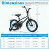 Costway 16" Kids Bike With Adjustable Saddle Handlebar Removable Training Wheels Handbrake Black