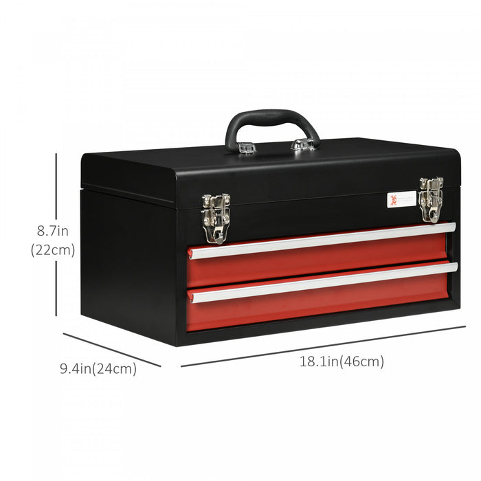 Durhand Metal Tool Box Portable Tool Chest Organizer With Drawers
