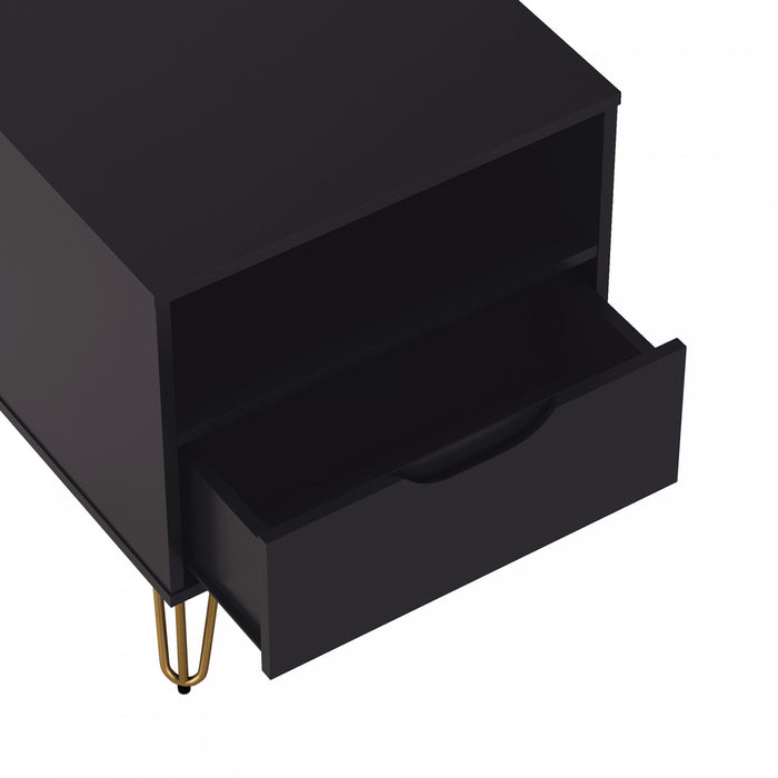 Avira Mid-Century Modern 20\" Nightstand in Black (1-Drawer)