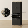 HOMCOM Shoe Cabinet with 4 Flip Drawers and Adjustable Shelves, Black