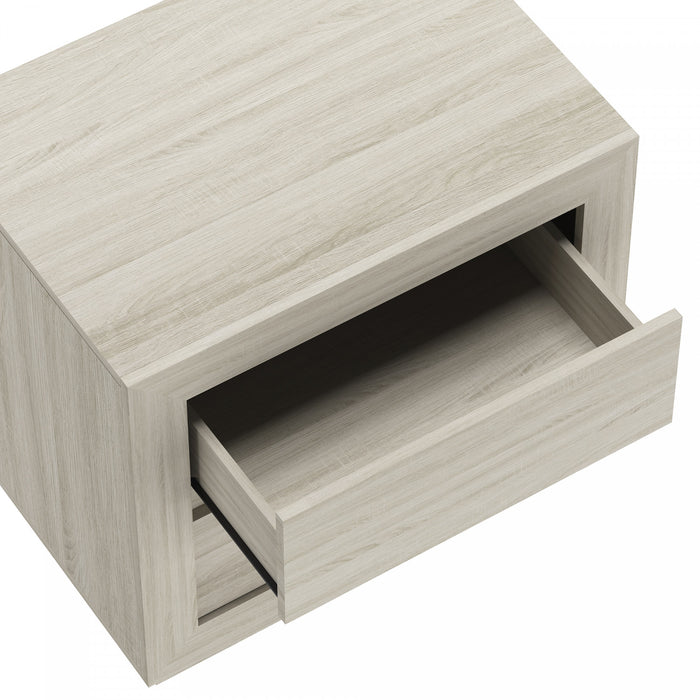 Soren Contemporary 26\" Nightstand in Whitewashed Oak (2-Drawer)