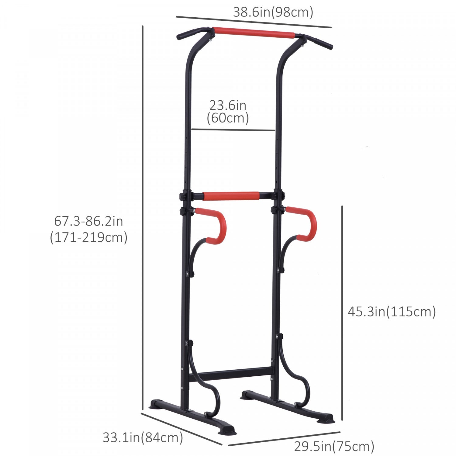 Soozier Power Tower Pull Up Bar Dip Station For Home Office Gym Mul. The Brick