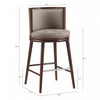 Evalyn Modern Wood Upholstered Barstool in Taupe | Tabouret de bar moderne en bois avec assise rembourree Evalyn, coloris taupe