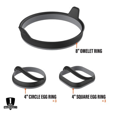 Blackstone Omlet and Egg Rings Kit - 7 Piece - 5515 Griddle