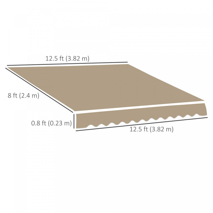 Outsunny 13' X 8' Retractable Awning Replacement Canvas, Beige