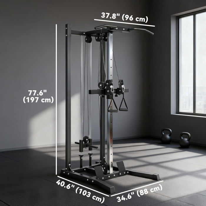Soozier Cable Machine Dual Pulley System with Pull up Bar and 14 Positions