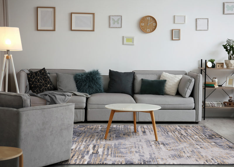 Isabelle Distressed Blue Area Rug - 5'3\" x 7'7\"