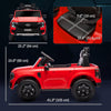 Qaba Ford Ranger Licensed 12v Powered Ride-On Car With Rear Storage, Battery Powered Kids Electric C|Qaba Ford Ranger 12v Avec Rangement Arriere, Voiture Electrique A Batterie Pour Enfants Avec Telecom