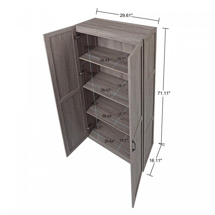 Cornelia Modern 30\" Storage Cabinet in Gray (4-Shelf)