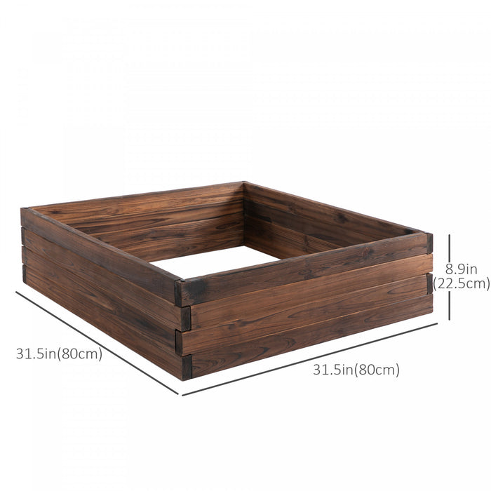 Outsunny Garden Raised Bed Wooden Planter Box Outdoor Grow Containers For Outdoor Patio Plant Flower Vegetable