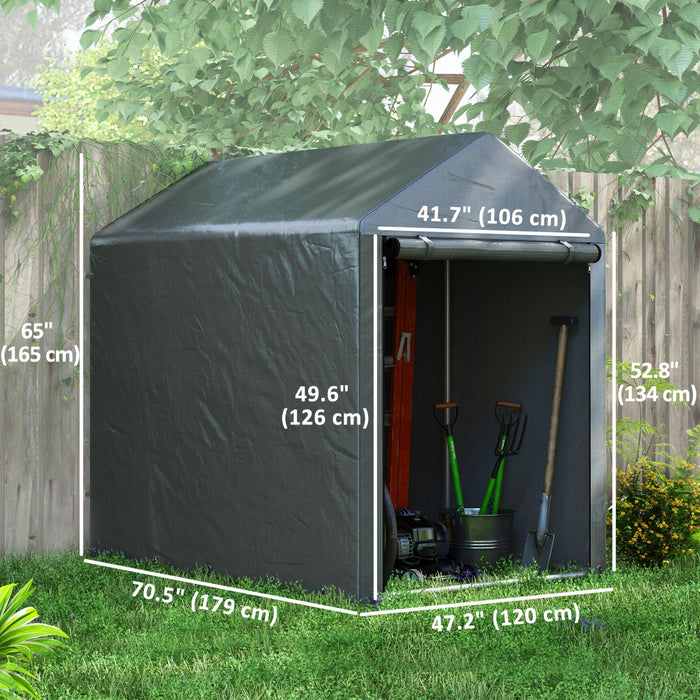 Outsunny 4 X 6ft Outdoor Storage Shed Tent For Motorcycle Bike Garden Tool