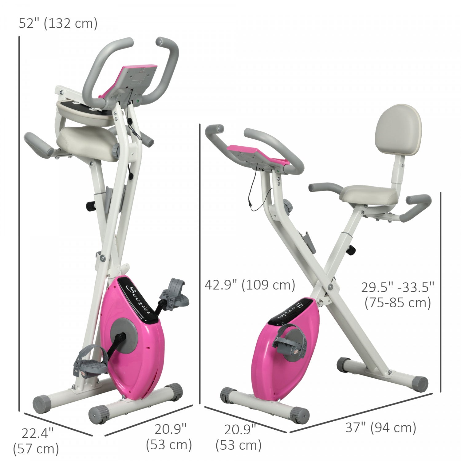 Soozier Foldable Exercise Bike W/ Level Quiet Magnetic