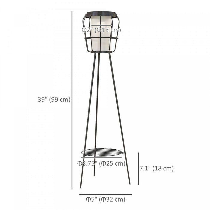 Outsunny Set Of 2 Led Garden Lights Solar Or Usb Rechargeable Lamp Set