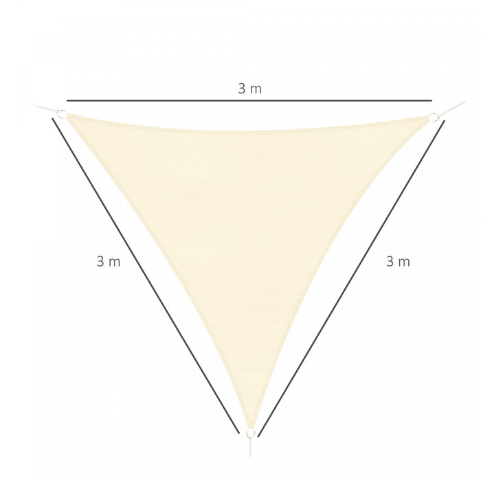 Outsunny Triangle 10' X 10' X 10' Outdoor Sun Shade Sail For Patio, Cream