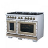 Forno Ambassador 48" Dual Fuel Range, White, 8 Sealed Burners, 6.7 Cu.Ft. Ovens - FFSGS6199-48CPWHT | Cuisiniere double combustible Ambassador de 48 po, blanc, 8 bruleurs scelles, 6,7 pi³ – FFSGS6199-48CPWHT