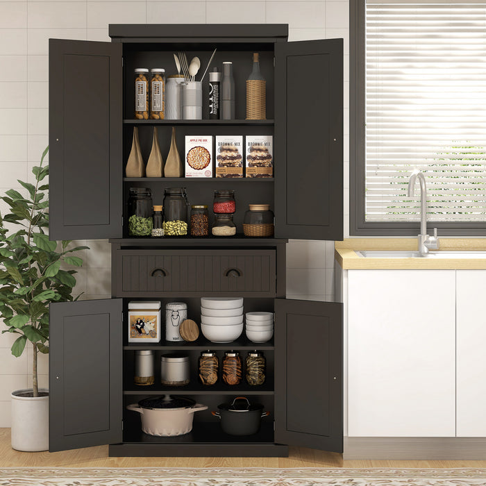 HOMCOM 72\" Kitchen Pantry, Freestanding Storage Cabinet with Drawer, Doors