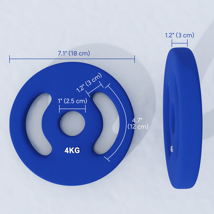 Soozier Standard Weights Plates With Easy-grip Handles, 2 X 8.8lbs