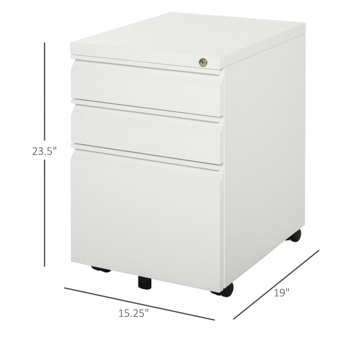 Vinsetto Filing Cabinet With 3 Lockable Drawers