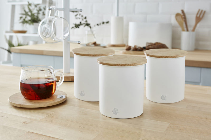 Salton Swan Nordic White Cannisters - Set of 3