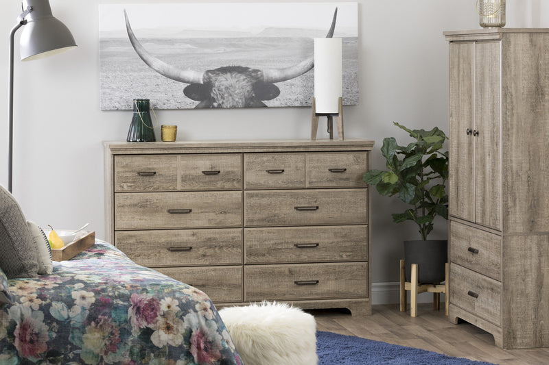 Versa 8-drawer Dresser - Weathered Oak 