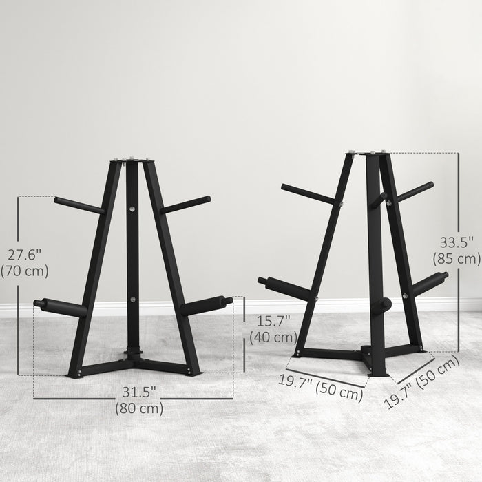 Soozier Weight Rack For 1\" Or 2\" Weight Plates, 660lbs Capacity Weight